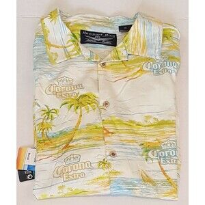 NWT Newport Blue Men's 2XL XXL Button Up Corona Palm Tropical Print Shirt
